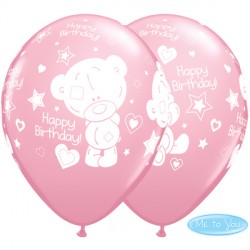 11" PINK TINY TATTY BIRTHDAY LATEX (25 PER BAG)