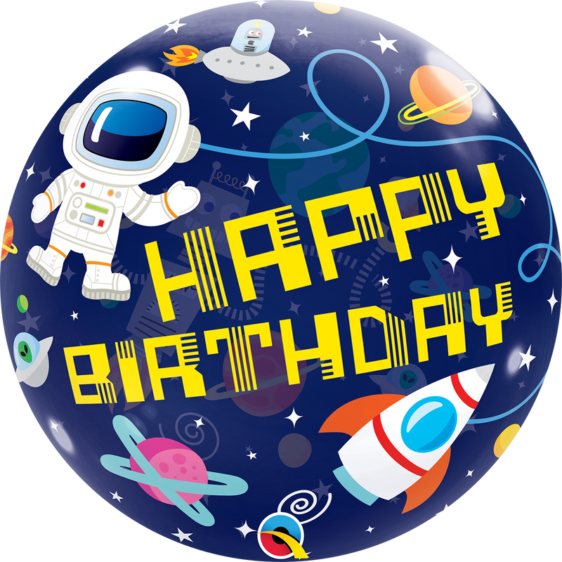 22" SINGLE BUBBLE BIRTHDAY OUTER SPACE