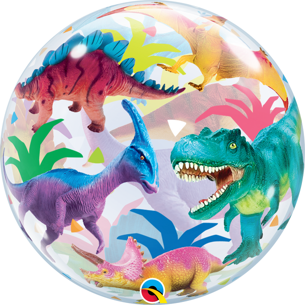 22" SINGLE BUBBLE COLORFUL DINOSAURS