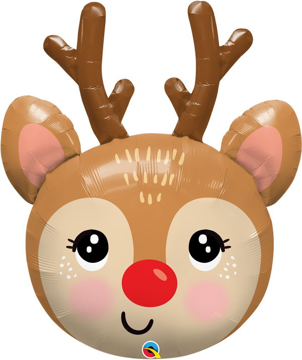 35" SHAPE RED-NOSED REINDEER HEAD FOIL