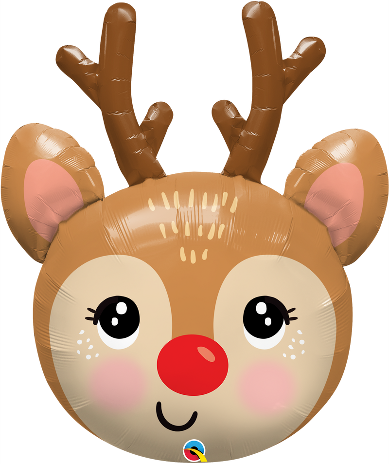 35" SHAPE RED-NOSED REINDEER HEAD FOIL