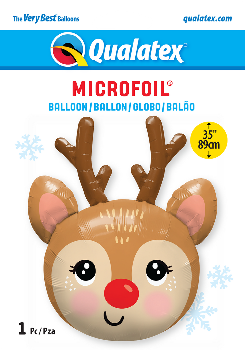 35" SHAPE RED-NOSED REINDEER HEAD FOIL