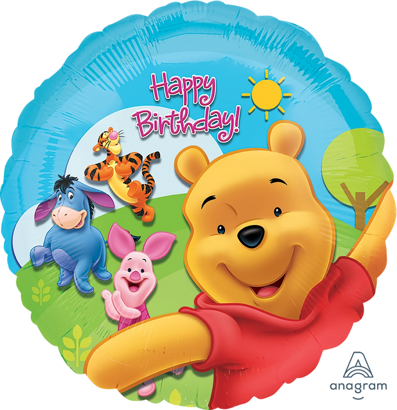 18" POOH & FRIENDS SUNNY BIRTHDAY FOIL