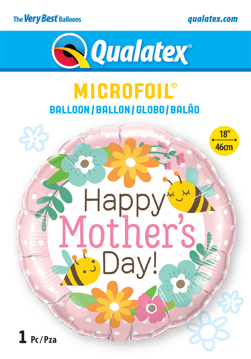 18" ROUND MOTHER'S DAY BEES & FLOWERS FOIL