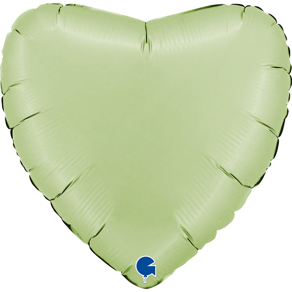 18" HEART SATIN OLIVE GREEN FOIL