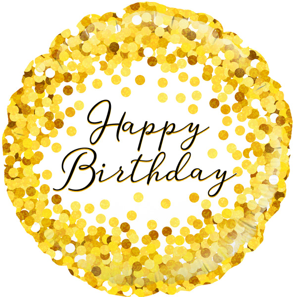 18" GOLD SPARKLE BIRTHDAY HOLOGRAPHIC FOIL