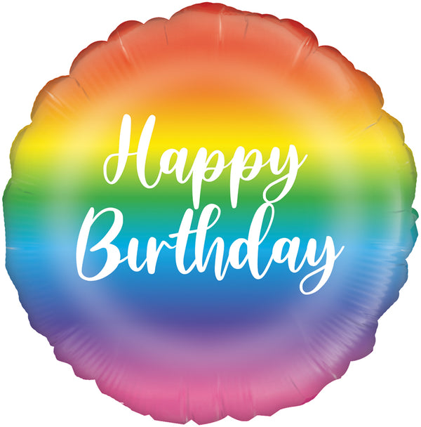 18" RAINBOW SCRIPT BIRTHDAY FOIL