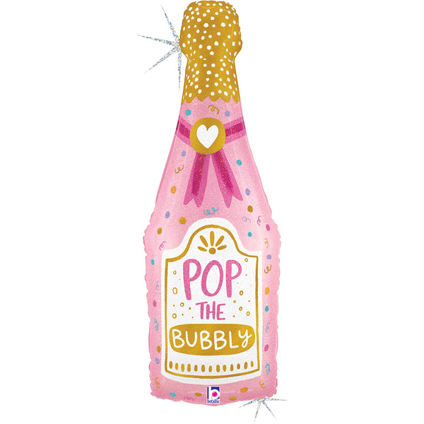 37" PINK 'POP THE BUBBLY' CHAMPAGNE BOTTLE FOIL