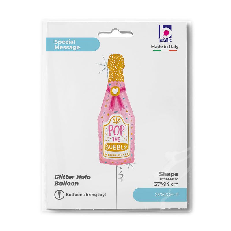 37" PINK 'POP THE BUBBLY' CHAMPAGNE BOTTLE FOIL