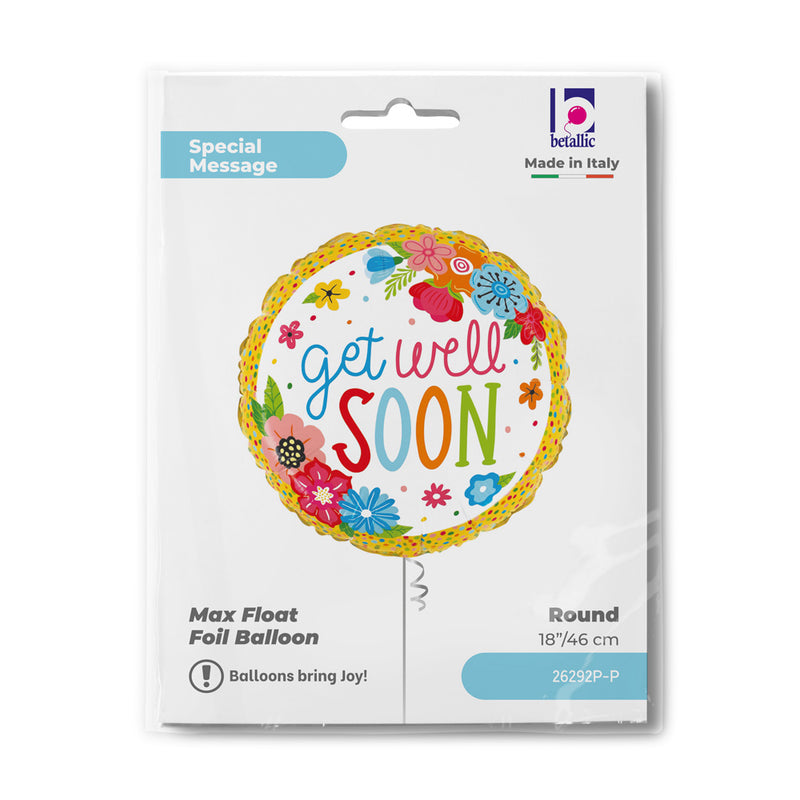 18" GET WELL FLORAL FOIL