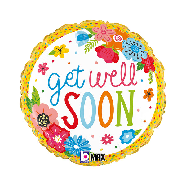 18" GET WELL FLORAL FOIL