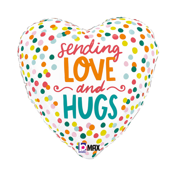 18" HEART SENDING LOVE AND HUGS FOIL