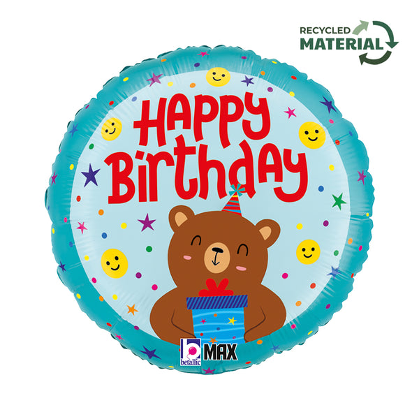 18" BIRTHDAY SMILEY BEAR FOIL