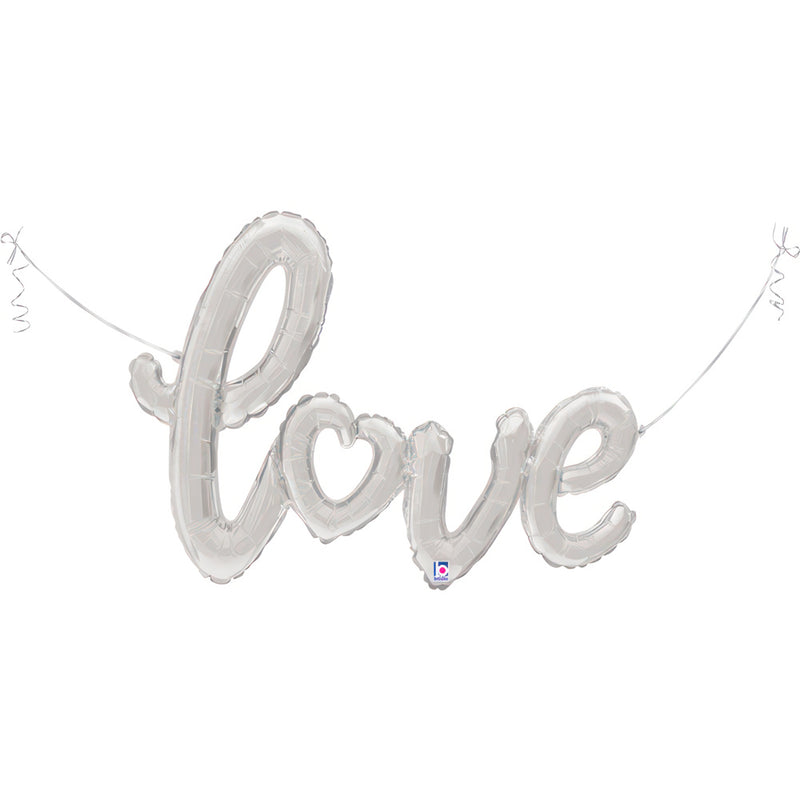 47" SILVER LOVE SCRIPT FOIL