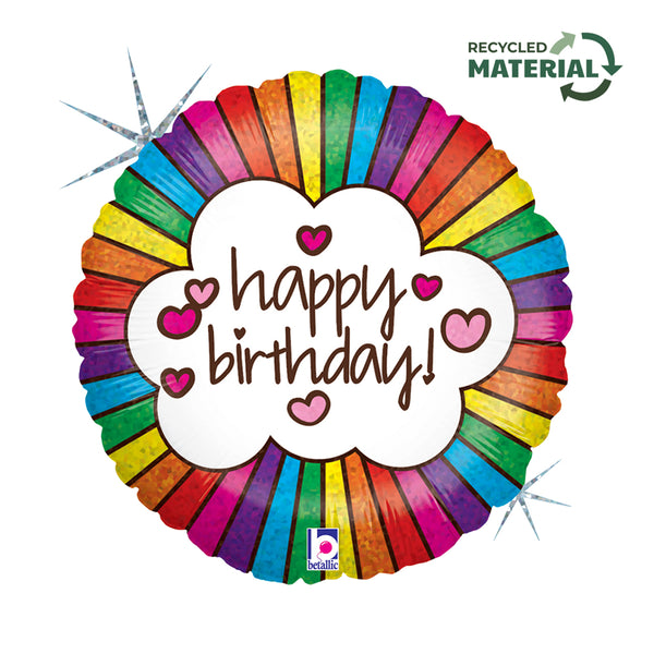 18" RETRO RAINBOW BIRTHDAY FOIL