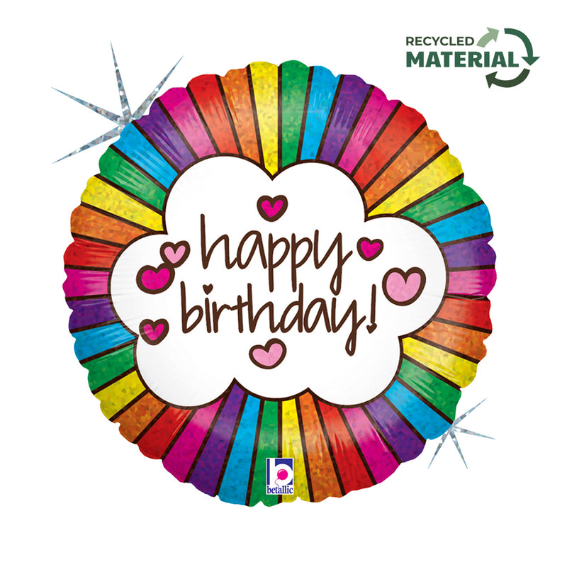 18" RETRO RAINBOW BIRTHDAY FOIL