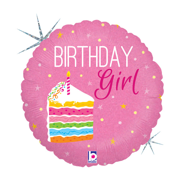 18" BIRTHDAY CAKE GIRL FOIL