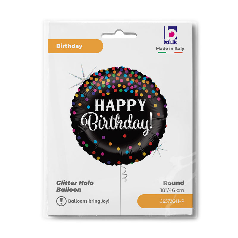 18" GLITTERING BIRTHDAY CONFETTI FOIL