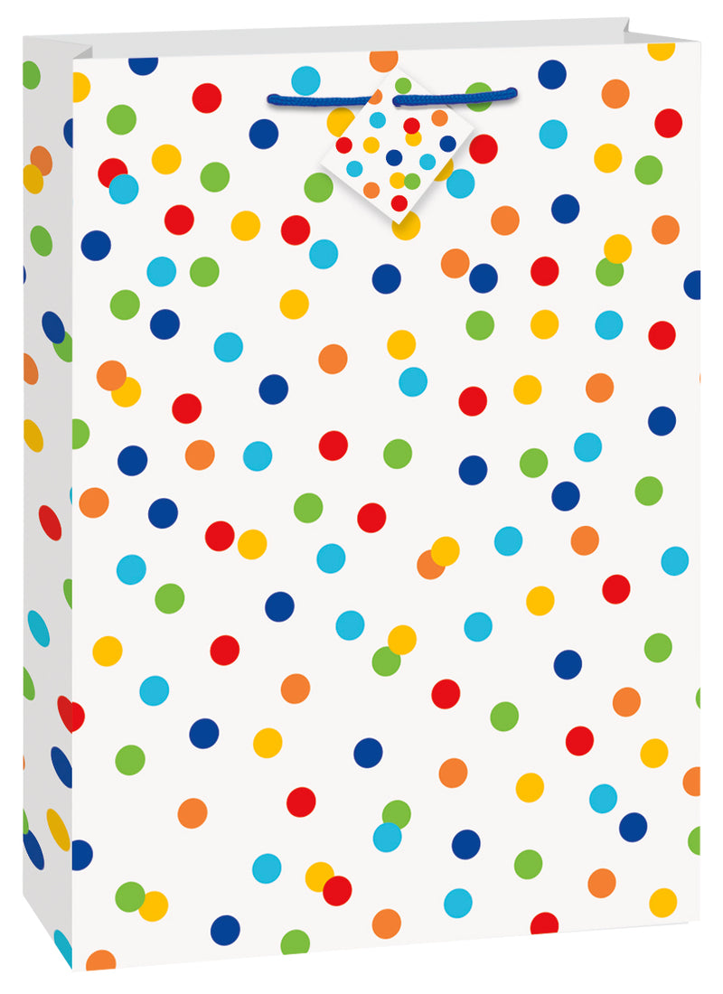 BAGS: RAINBOW POLKA DOTS JUMBO GIFT BAG