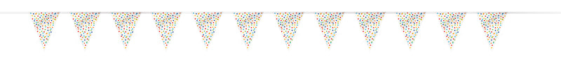 BANNER: 12FT RAINBOW POLKA DOTS BUNTING FLAG BANNER