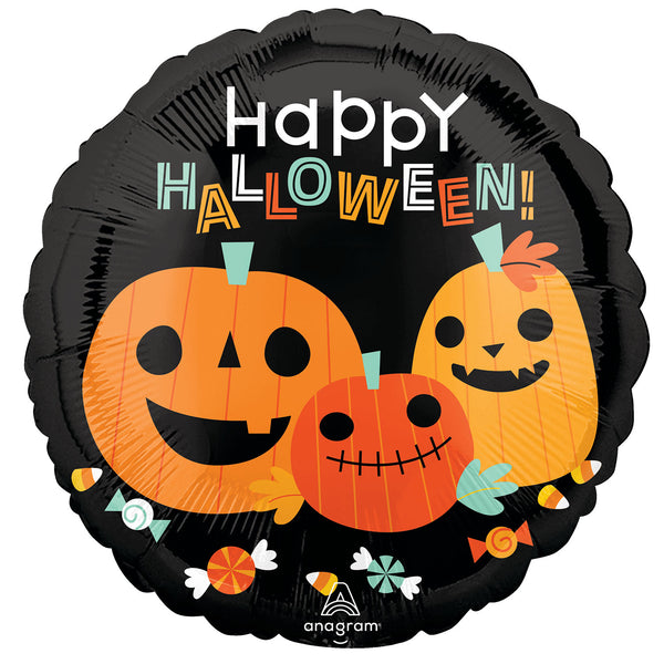 18" ROUND CLASSIC HALLOWEEN PUMPKINS FOIL