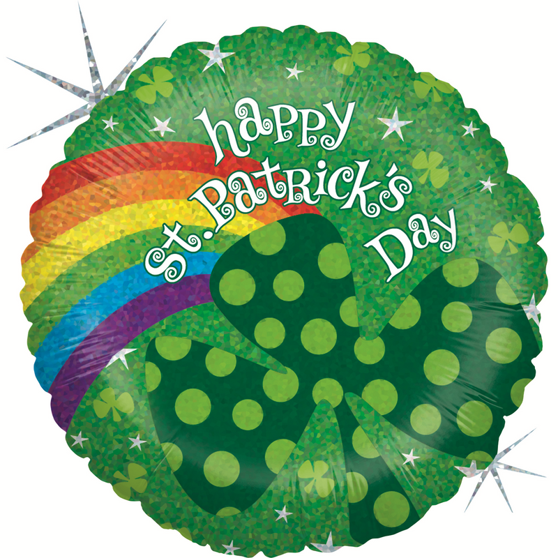 18" Loose ST. PATRICK'S DAY RAINBOW HOLOGRAPHIC FOIL