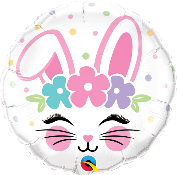 18" ROUND BUNNY FACE FOIL