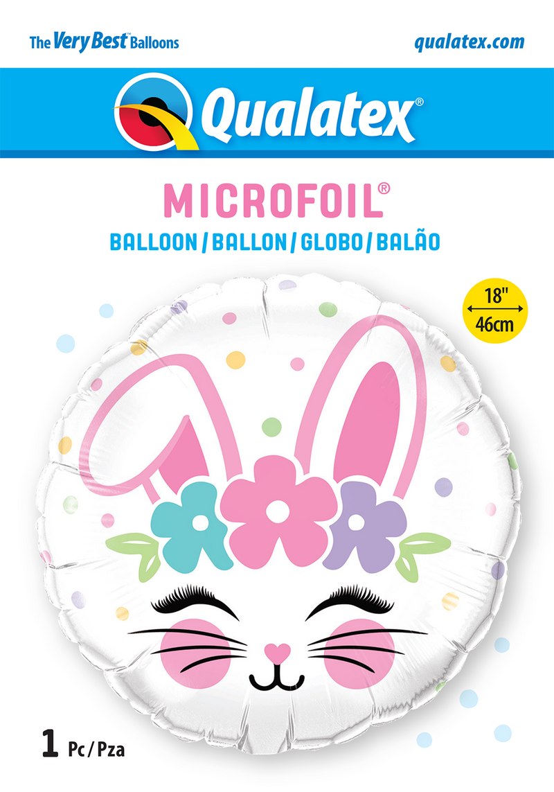 18" ROUND BUNNY FACE FOIL