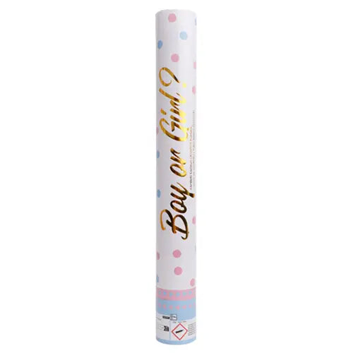 GENDER REVEAL PAPER CONFETTI CANNON PINK GIRL 40CM