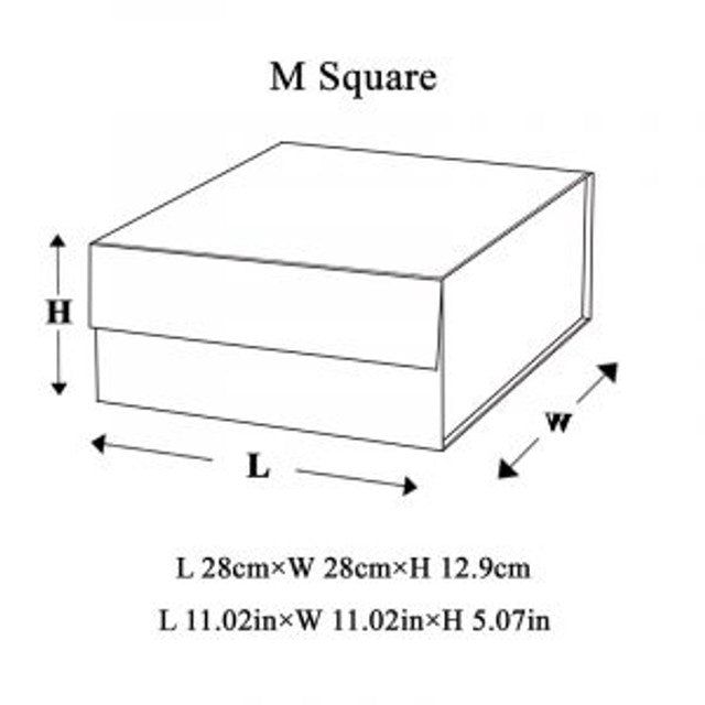 BOX: MEDIUM SQUARE MAGNETIC WHITE GIFT BOX WITH RIBBON (PACK OF 10)