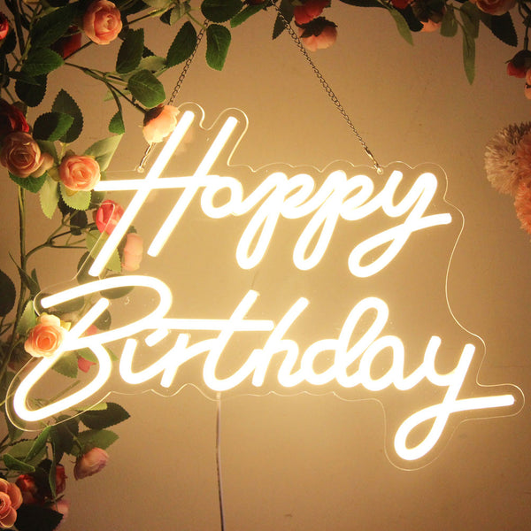 NEON SIGN: HAPPY BIRTHDAY NEON SIGN WARM WHITE