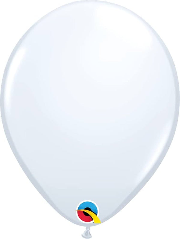 11" QUALATEX RETAIL LATEX WHITE (6 BALLOONS PER PACK)