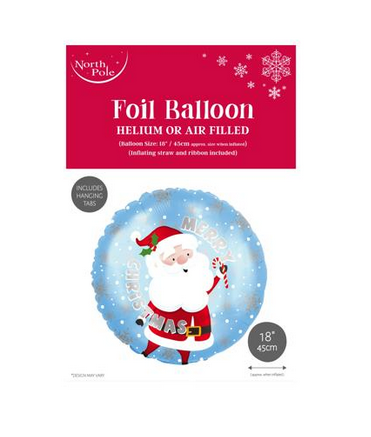 18" MERRY SANTA CUTE FOIL