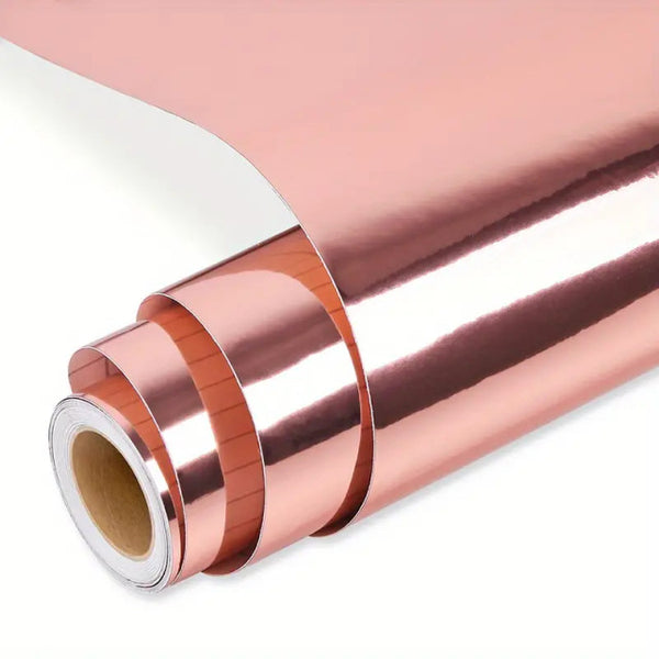 VINYL: CHROME METALLIC ADHESIVE VINYL ROSE GOLD (30.5cm / 5Ft)