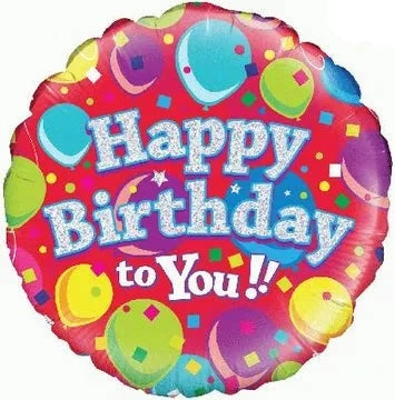 18" HAPPY BIRTHDAY TO YOU BALLOONS HOLOGRAPHIC FOIL