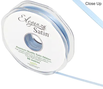 ELEGANZA DOUBLE FACED SATIN LIGHT BLUE NO.25 3MM X 50M