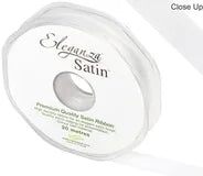 ELEGANZA DOUBLE FACED SATIN RIBBON WHITE No.01 15MM X20M