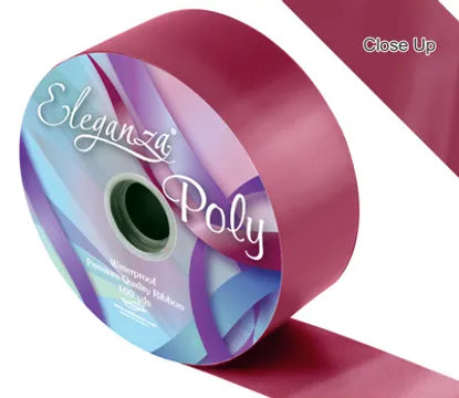 ELEGANZA POLY RIBBON BURGUNDY 50MM X 91M (100YDS)