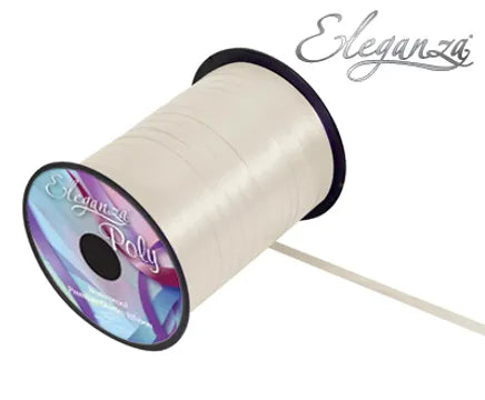 ELEGANZA POLY CURLING RIBBON IVORY (500 YARDS)