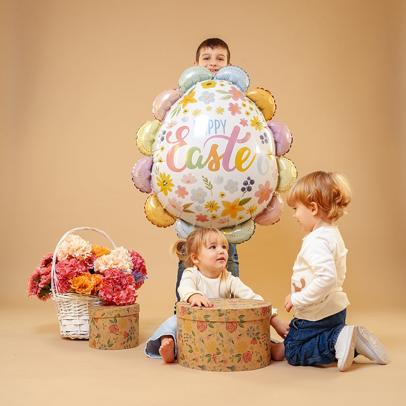 30" RUFFLED FLORAL HAPPY EASTER EGG FOIL