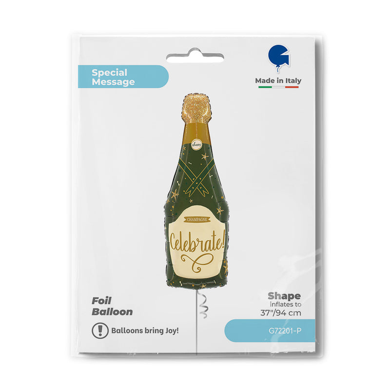 37" SPARKLE CELEBRATE CHAMPAGNE BOTTLE FOIL