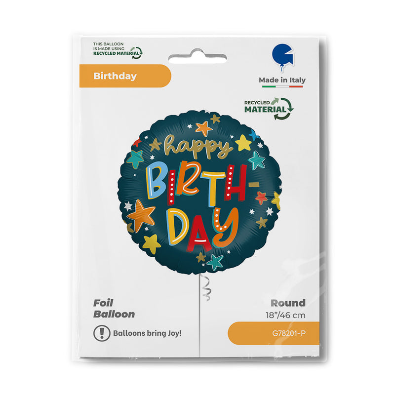 18" STARS BIRTHDAY FOIL