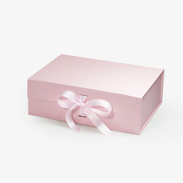 BOX: MEDIUM PINK MAGNETIC GIFT BOX WITH RIBBON (PACK OF 10)