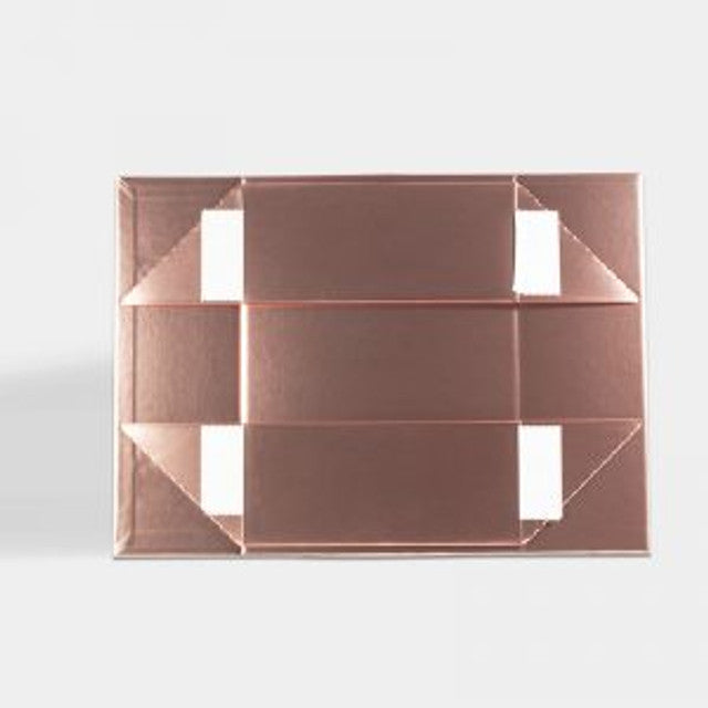 BOX: MEDIUM ROSE GOLD MAGNETIC GIFT BOX WITH RIBBON (PACK OF10)