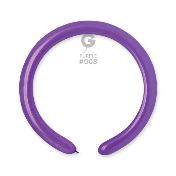 260G GEMAR MODELLING BALLOONS PURPLE #008 LATEX (100 PER PACK)