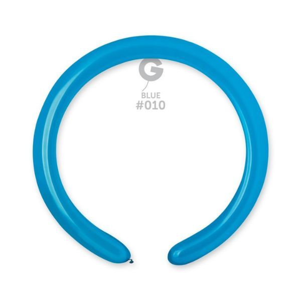 260G GEMAR MODELLING BALLOONS BLUE #010 LATEX (100 PER PACK)