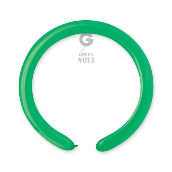 260G GEMAR MODELLING BALLOONS GREEN #013 LATEX (100 PER PACK)