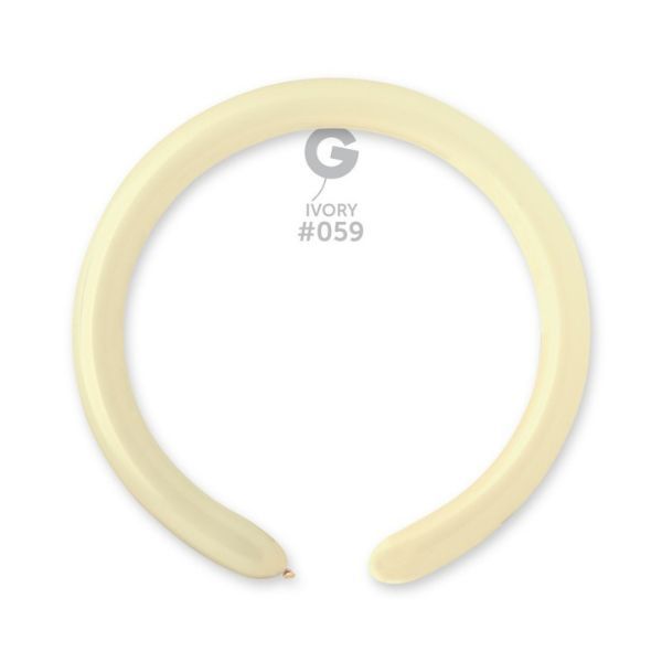 260G GEMAR MODELLING BALLOONS IVORY #059 LATEX (100 PER PACK)