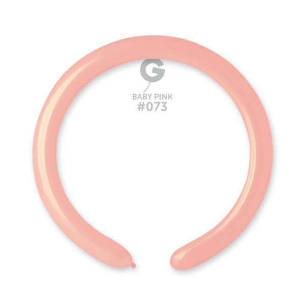 260G GEMAR MODELLING BALLOONS BABY PINK #073 LATEX (100 PER PACK)